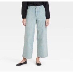 Women's High-Rise Sailor Wide Leg Ankle Jeans  - Size 10 Universal Thread